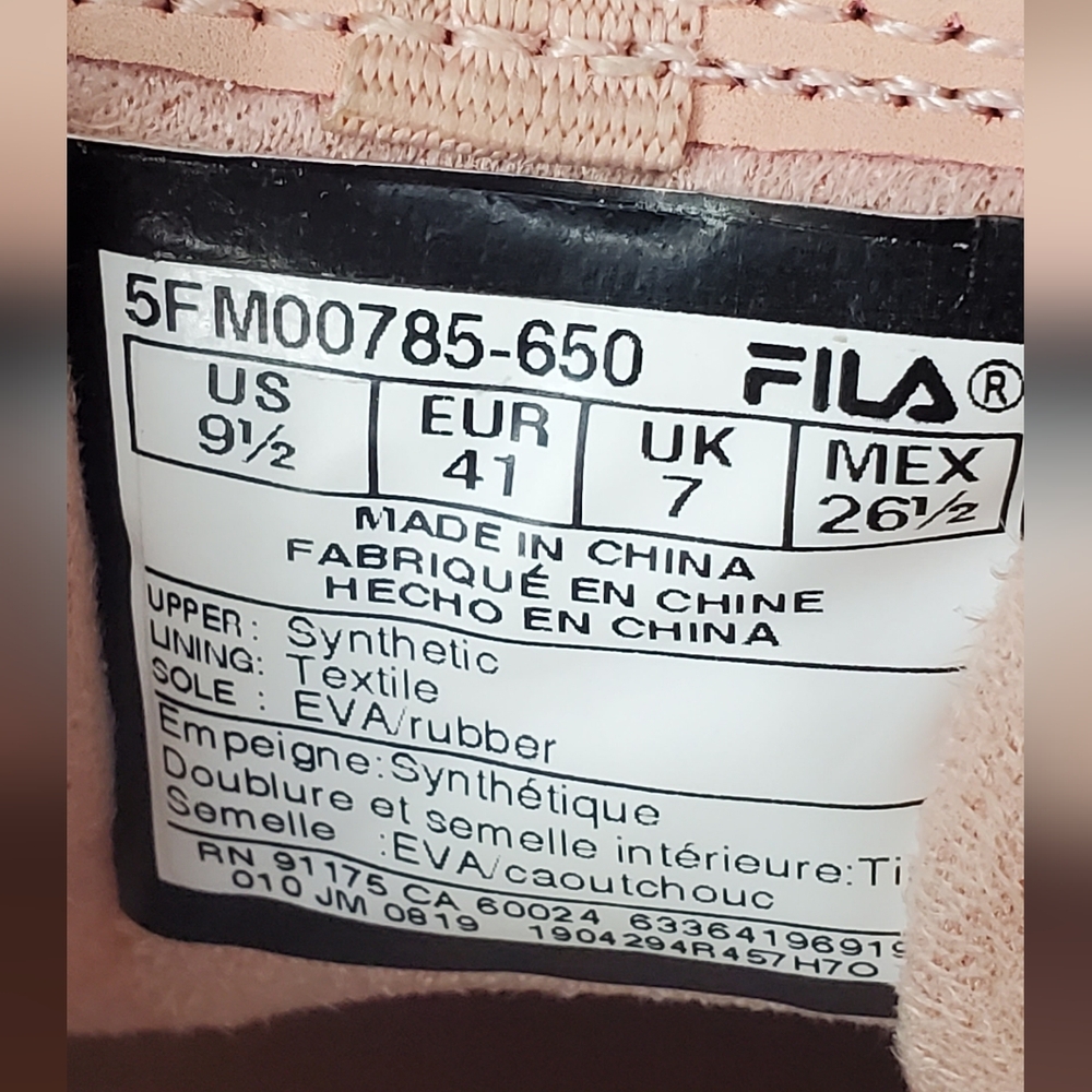 FILA Disruptor Women's Peach Color and Metalic Gold Accent Sneakers - Picture 10 of 11